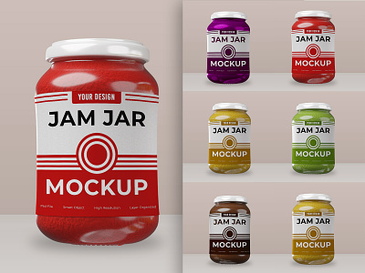 3D Realistic Jar Jam Mockup