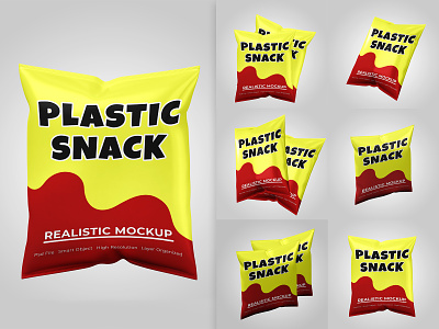 3D Realistic Plastic Snack Packging Mockup