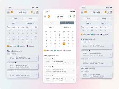 Calendar with neumorphism and modern design