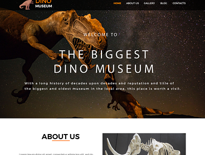 dino museum web side design ui ux