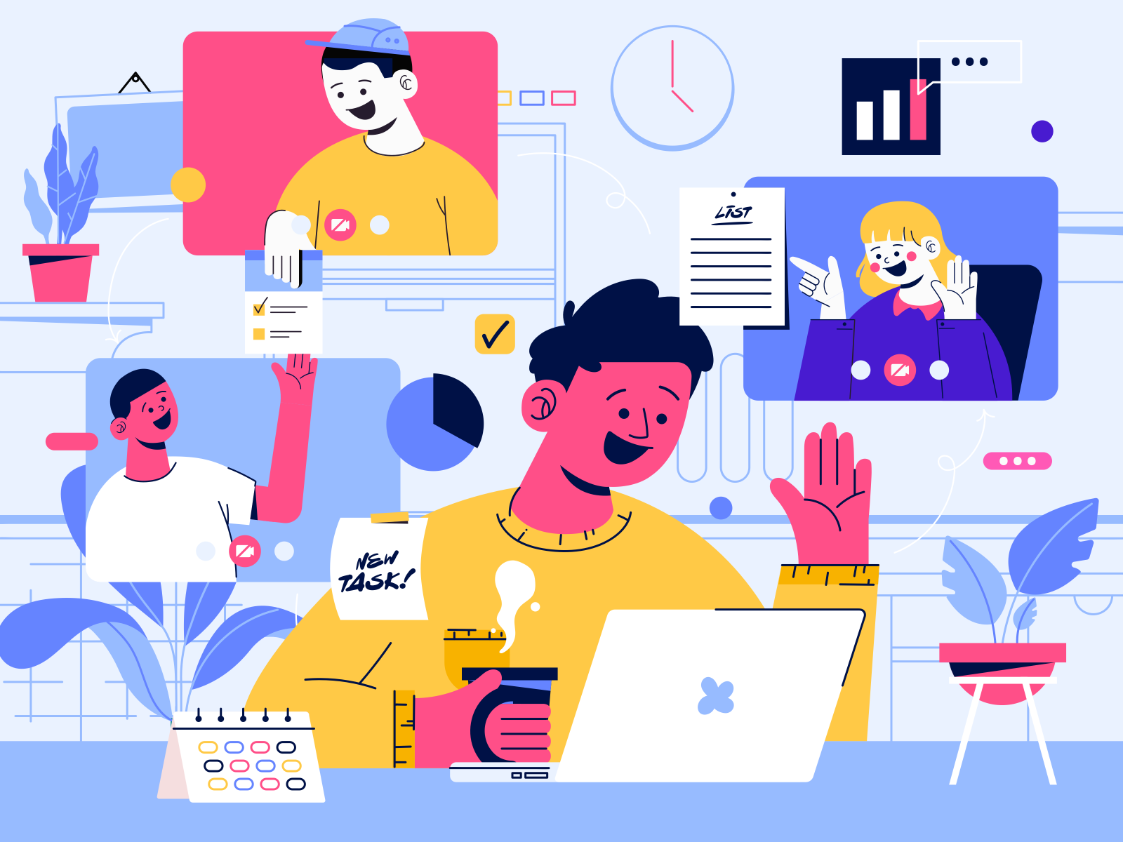 Illustration Conference Call by Dipa Inhouse on Dribbble