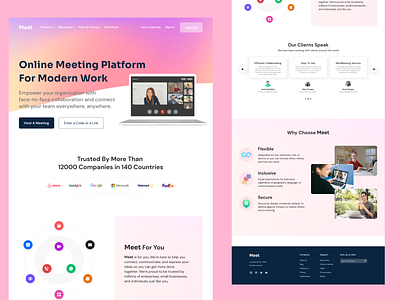 Meet, Online Meeting Platform - Landing Page