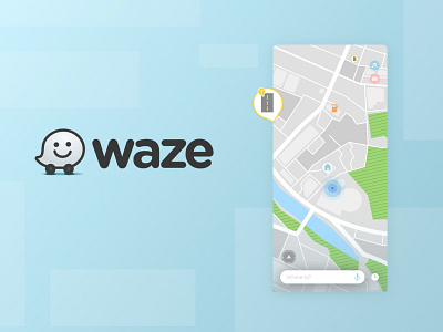 Map - Waze adobe xd app car dailyui design drive gps map maps minimal redesign ui ux xd
