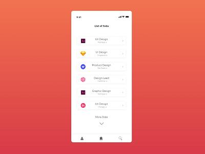 Job Listing adobe xd app dailyui design job job application job listing job search minimal ui ux xd