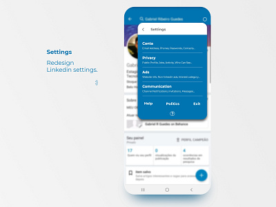 "Redesign Settings Linkedin" - Challenge 007 adobe xd app config dailyui design flat linkedin redesign ui ux web xd