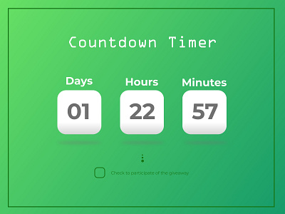 Countdown Timer adobe xd app countdown countdown timer dailyui design green timer ui web xd