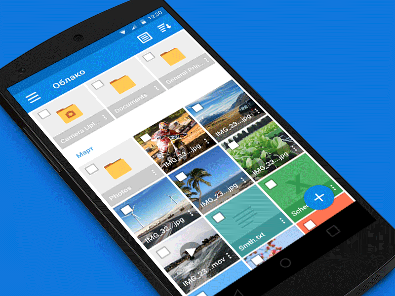 Cloud Mail.Ru in Material Design android animation apps cloud fab files material
