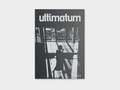 Ultimatum black and white branding design fictional font design letters lowercase magazine minimal photography print swiss style typography