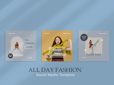ALL DAY FASHION- Social Media Template design fashiondesign graphic design instag socialmediapost socialmediatemplate template