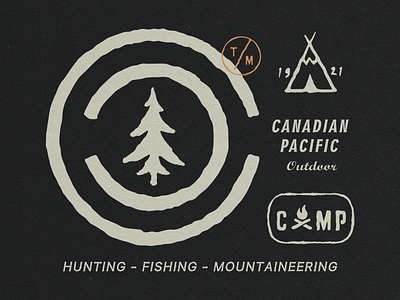 Canadian Pacific Outdoor badge logo branding design design vntage hand drawn illustration logo outdoor outdoorapparel vintage