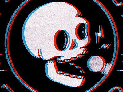 Stereoscopic Skull 3d blur branding carlyo carlyodesign dimension logo music skull stereoscopic warp