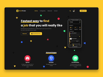 WorkFinder - landing page app app design appdesign landing ui uidesign uiux uiuxdesign ux webdesign website website design work work finder