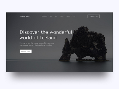 Iceland | Tours - website design header iceland minimalism minimalist tours travel ui desgin uiux web web design website website concept website design