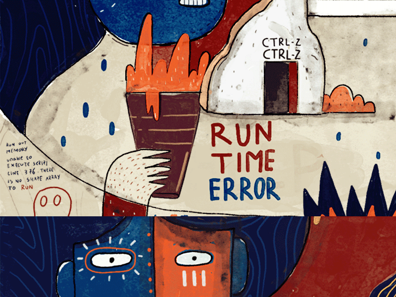Runtime-Error animation hand drawn animation illustration
