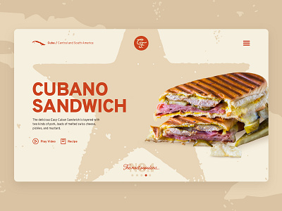 Cubano sandwich page comfort food cuba design food gastronomy landing page ps sandwich star ui warm web weeklywarmup