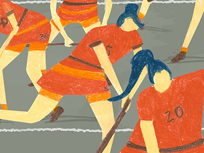 Training_ Field Hockey ball field hockey orange sport uniform women