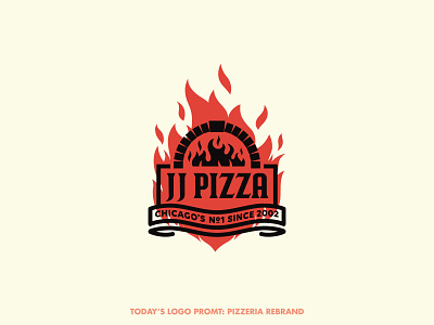JJ Pizza rebrand (day 13 of 99) design illustrator logo thirtylogos thirtylogoschallenge vector