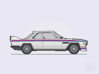 BMW 3.0 CSL auto btw car design iammillejoules illustration illustrator old-timer vector