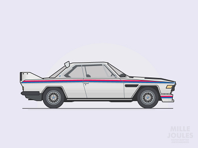 BMW 3.0 CSL auto btw car design iammillejoules illustration illustrator old timer vector