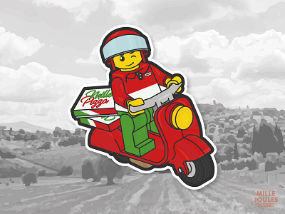 Playoff! All-Italiana italia italy lego pizza playoff sticker stickermule vespa