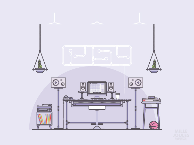 Workspace 18 adobe desk iammillejoules illustrator linework madeinbelgium vector workspace