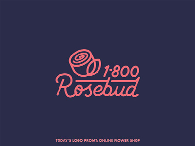 Rosebud online flower shop (day 6 of 99) design illustrator logo thirtylogos thirtylogoschallenge vector