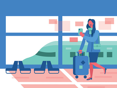 Vacation time. airport character design graphic illustration landing page people seasonal spring summer travel vacation vector website