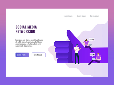 Social media Networking concept communication facebook homepage illustration people phone mania screen social media teen vector web