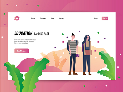 Education landing page back to school design education illustration landing page learning student ui website