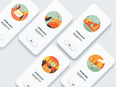 Autumn Activity Icons UI activity app application autumn design flat graphic icon icons illustration ui vector