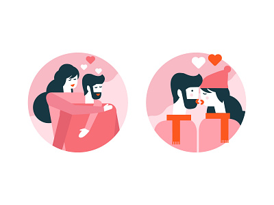 Couple in love !! charactedesign character design flat graphic holiday icon illustration kiss love people together valentine valentine day