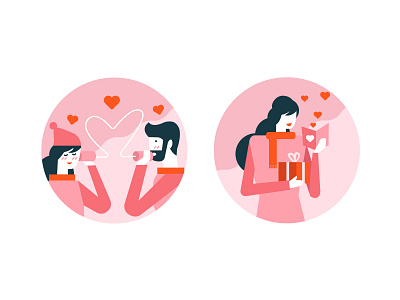 Talk about love!! design flat graphic holiday icon icons illustration love people person valentine valentine card valentine day vector