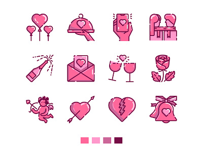 Valentine's Day Icon Set cupid design flat graphic heart icon icons logo love outline icon ui valentine valentine day vector website