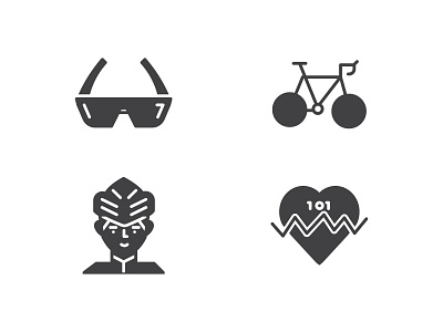 Cycling Icons bicycle bike bike glass cycling design flat glyphicons graphic heart rate icon icons illustration riding vector