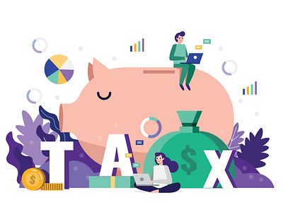 Tax time business character design finance financial graphic icons illustrated illustration people statistics tax taxes vector