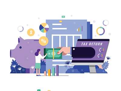 Tax return business calculation design graphic payment tax taxes vector