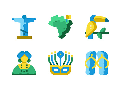 Brazil flat icons