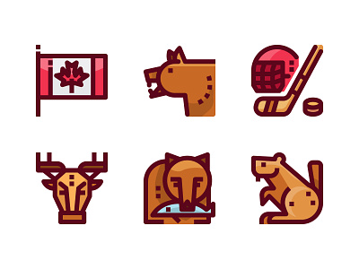 Canada filled outline icons animal bear canada deer design flag flat graphic hockey icon icons illustration moose outline sign symbol ui vector website wildlife