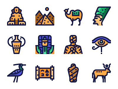 Ancient Egypt Icon Set. character design egypt egyptian flat graphic icon icons illustration logo pictogram vector