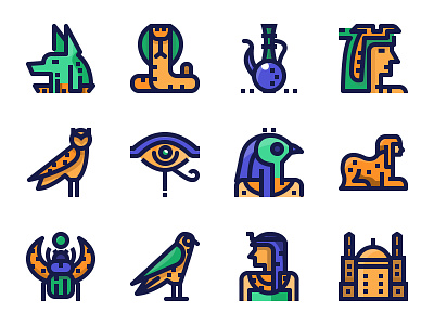 Ancient Egypt Icons. character egypt egyptian flat graphic icon icons illustration logo vector website