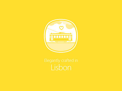 Elegantly Crafted In Lisbon flat graphic design lisboa lisbon minimal playoff rebound typography yellow