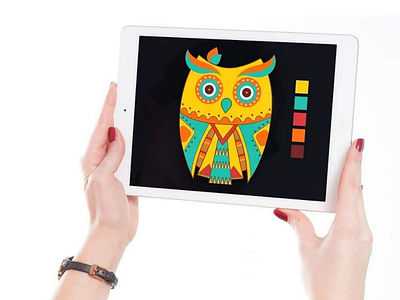 Owl animal character colours design designer graphic owl radhikadesignworld vector zentangle