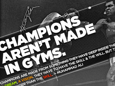 Champions muhammad ali quotes typography