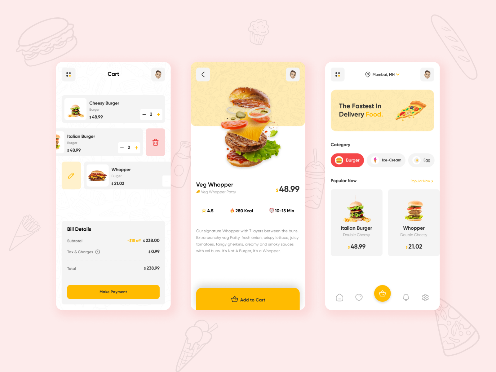 Food Delivery App by DHARMIK JAGODANA on Dribbble