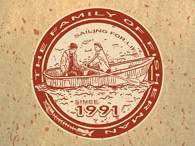 ilustration " The maritime culture" branding design families fisherman fishing icon illustration logo merchandise vintage