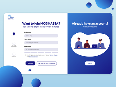 MOBIKASSA sign up page