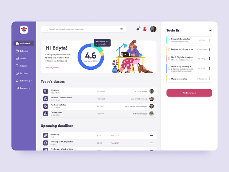 University Dashboard designs, themes, templates and downloadable ...