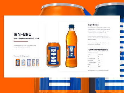 AG Barr Redesign | Product Detail Widget - IRN BRU clean design drink drinks flat fmcg irn bru minimal scotland slider soft drinks ui uiux ux whitespace widget