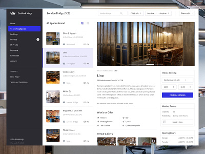 Co-Working Spaces Directory Concept clean co working coworking directory sketch typography ui ux