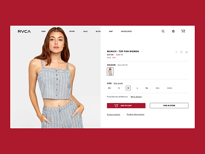 RVCA Product Page Animation animation clean ecommerce fashion minimal principal prototype prototyping sketch ui ux